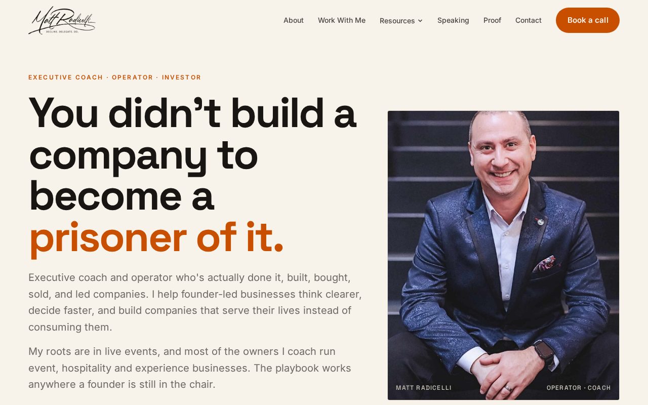 Matt Radicelli website home page